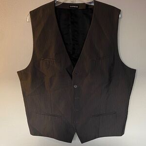 Express Men's Black Pinstripe Dress Vest